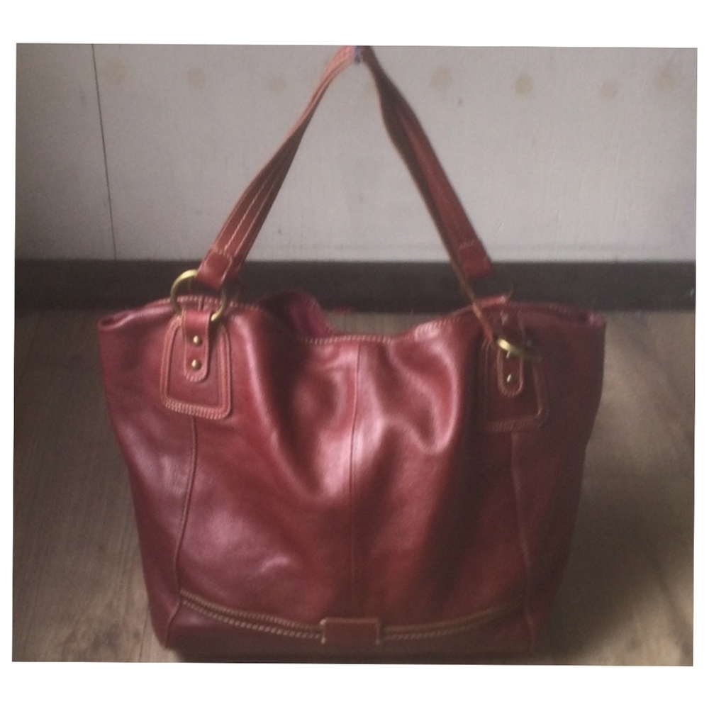 🥰The Sak Real Leather Maroon Wine Purse Bag Tote Genuine